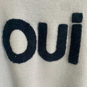 Sincerely Jules OUI Cropped Sweater Size M Baby Blue Pastel Coquette Spell Out thumbnail 2