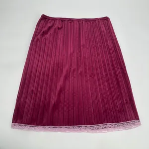VTG Old Navy Skirt Womens S Berry Velvet Low Waist Pleats Lace thumbnail 8