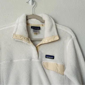 Patagonia Re-Tool Snap-T Fleece Polartec Pullover Cream White Size Large thumbnail 4