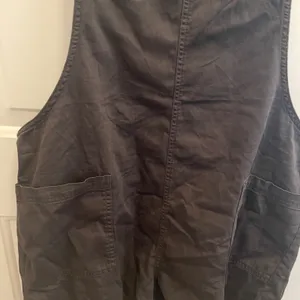 Aerie Gray Cotton Shortall Overalls Tortoise O-Ring Tie‎ Straps XL Forest Beach thumbnail 6