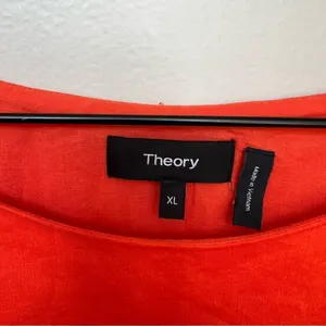 Theory Panel Shift Good Linen Mini Dress in Crunch Size XL Orange Short Sleeve thumbnail 9