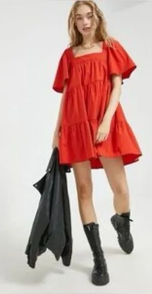 Abercrombie & Fitch Women’s Red Square-Neck Mini Dress thumbnail 1