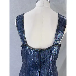 Vintage Expressions Silk Sequin Mini Dress Iridescent Blue Party Dress 12‎ thumbnail 10