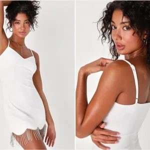 LULUS Bridal Bachelorette Engagement Bridal Shower Sexy Sequin Halter Mini Dress thumbnail 5
