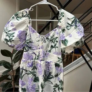 River Island floral midi dress in light purple size S (US 6) thumbnail 2