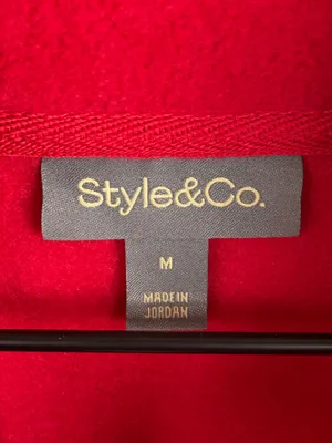Style & Co Women's Polar Fleece Quarter Zip Mock Neck Sweatshirt Size Medium Red thumbnail 5