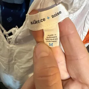 X124. Silence + noise- White lace up cami top thumbnail 3