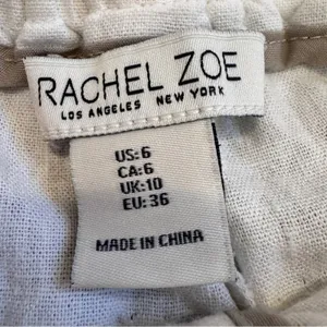 Rachel Zoe White Linen Blend High Rise Dressy Shorts Womens 6 Preppy Belted thumbnail 8