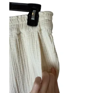 Daise Wide Leg Gauze Pants Women XL Ivory Natural UPF 50+ Organic Cotton Resort thumbnail 6