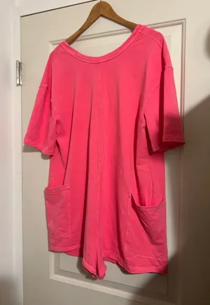 Watermelon Pink Hot Shot Tee Romper Reversible‎ thumbnail 1