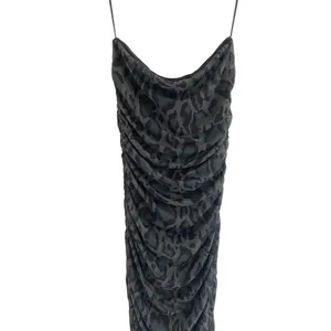 Steve Madden Mesh Tube Dress Army Green Leopard Print Ruched Midi DP28483F ‎ M thumbnail 10