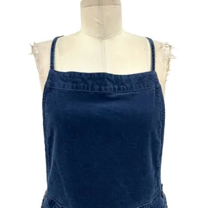 Free People Corduroy Overall Mini Dress Navy‎ Blue Size 4 thumbnail 4