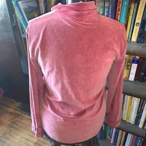 White Cloud pink velvet button down soft normcore S shirt thumbnail 2