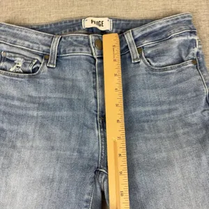 Paige Skyline Skinny Jeans Womens 27 Light Wash Blue Mid Rise Stretch Denim thumbnail 6