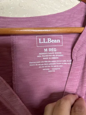 🩷 L.L. Bean Women Medium Streamside Tee Short-Sleeve Splitneck Dusty Rose Casual thumbnail 8
