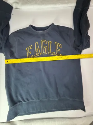 American Eagle Outfitters Navy Sweatshirt with Yellow EAGLE Lettering thumbnail 3