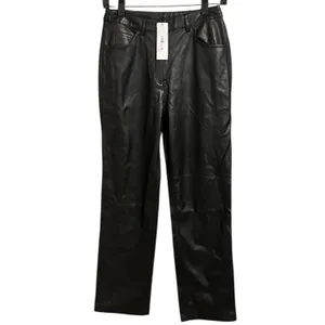 The Drop Jack Vegan Leather Straight Leg Pants Black 26 NWT thumbnail 3