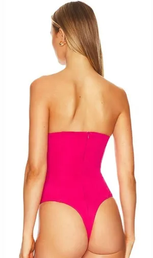 Superdown Gianna Sweetheart Bodysuit in Pink Medium thumbnail 2