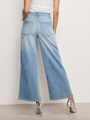 NWT Good American Good Skate Wide Cropped Jeans | High Rise Wide Leg Denim thumbnail 2