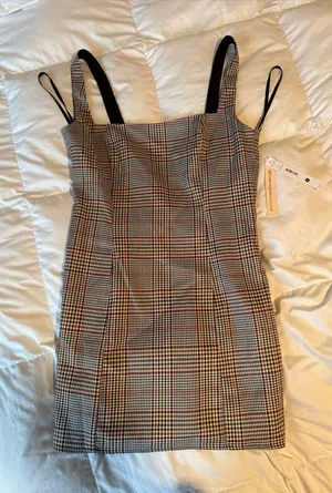 AQUA Mini Dress plaid thumbnail 1