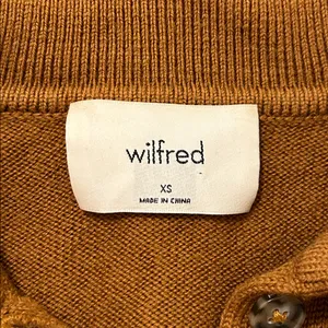 Aritzia Wilfred Nextdoor Cropped Polo Knit Cardigan Rich Chestnut New Size XS thumbnail 14