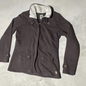 Carhartt Women's WK111 Sherpa Lined Collar Full Zip Jacket Brown SZ Large VTG thumbnail 2