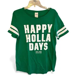 PINK Victoria's Secret Festive Green Tee thumbnail 1