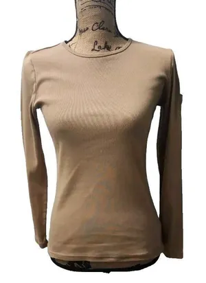 Ralph‎ Lauren Women's Size S Cable Knit Top Beige Long Sleeve thumbnail 1
