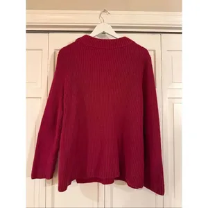 Talbots burgundy cotton mock neck ribbed sweater size XL petite thumbnail 5