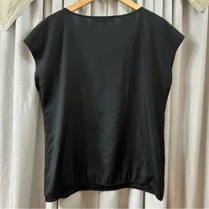 Anne Taylor Loft‎ Black Sleeveless Blouse Sz Large thumbnail 5