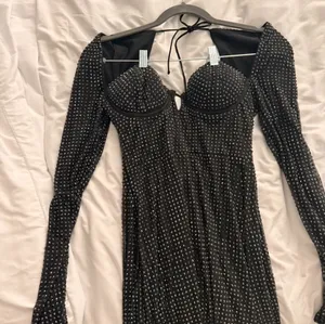 Black Oh Polly Mini Dress Long Sleeve Embellished thumbnail 1