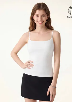 OGL Move White Ribbed Built-In Bra Tank Top Brami Size Medium M New NWT thumbnail 1