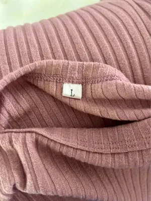 Pink and Grey Leopard Print Ribbed Long Sleeve Top Size L thumbnail 3