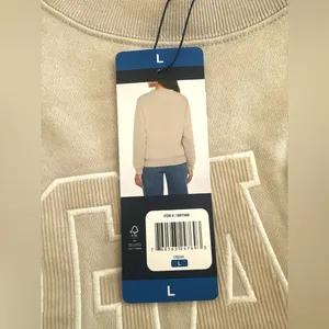 NWT Gap Women's Logo Crewneck Sweatshirt Cream Large thumbnail 4