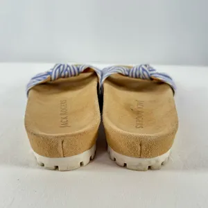 Jack Rogers Phoebe Knotted Comfort Slide Sandals in White Blue Stripe Size‎ 8 thumbnail 5
