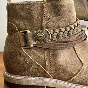 Earth Jeno Brown Suede Leather Braided Ankle Boots Womens‎ 6.5 M ETJENO thumbnail 2