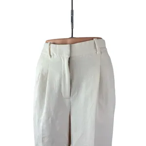 Aritzia Wilfred Women White Pleated High Rise Wide Leg Straight Trousers Pants 2 thumbnail 2