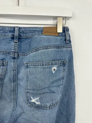 American Eagle Outfitters Comfort Stretch Waistband Mom Jeans Size 2 Distressed thumbnail 6