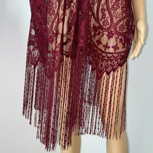Emerette Burgundy / Wine Colored Lace Short Sleeved Kimono Size Small thumbnail 3
