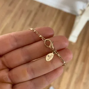 Loft rose gold long chain with small tassels and beads thumbnail 6