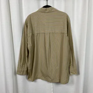 Banana Republic Neutral Stripe Long Sleeve Oversized Button Up Blouse Sz.M NWT thumbnail 12