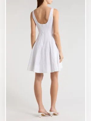 Staud Wells Mini Dress in White 6 thumbnail 7