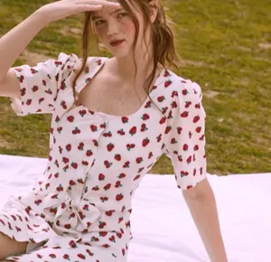 Princess Polly NWT Quanta du soleil sally dress strawberry cherry print thumbnail 3