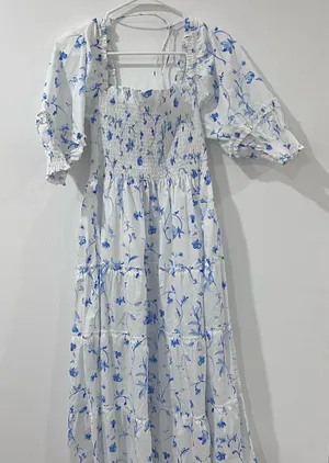 Hill House Home The Nesli Nap Dress Blue Botanical Size S thumbnail 1