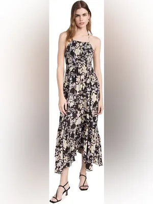 Free People Intimately FP Heat Wave Printed Maxi Dress Midnight Combo Small thumbnail 3
