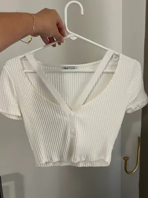 ZARA White  Crop Top thumbnail 2