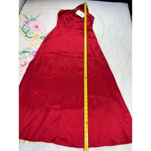 Rachel Parcell Red Silky Charmeuse One Shoulder Slit‎ Midi Dress 4 thumbnail 6
