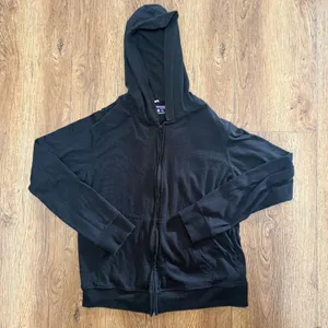 Pink‎ Pepper Co. Full Zip Black Hooded Jacket USA Made Womens S Oversized Cotton thumbnail 1