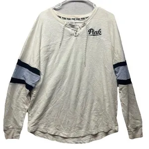 Y2K Victorias Secret PINK Pullover "PINK PINK" LOGO Sweatshirt Large Oversized thumbnail 1