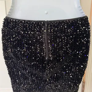 Black Sequin Mini Skirt | Size M (EU 38 / US 6) | Party Holiday Clubwear thumbnail 4